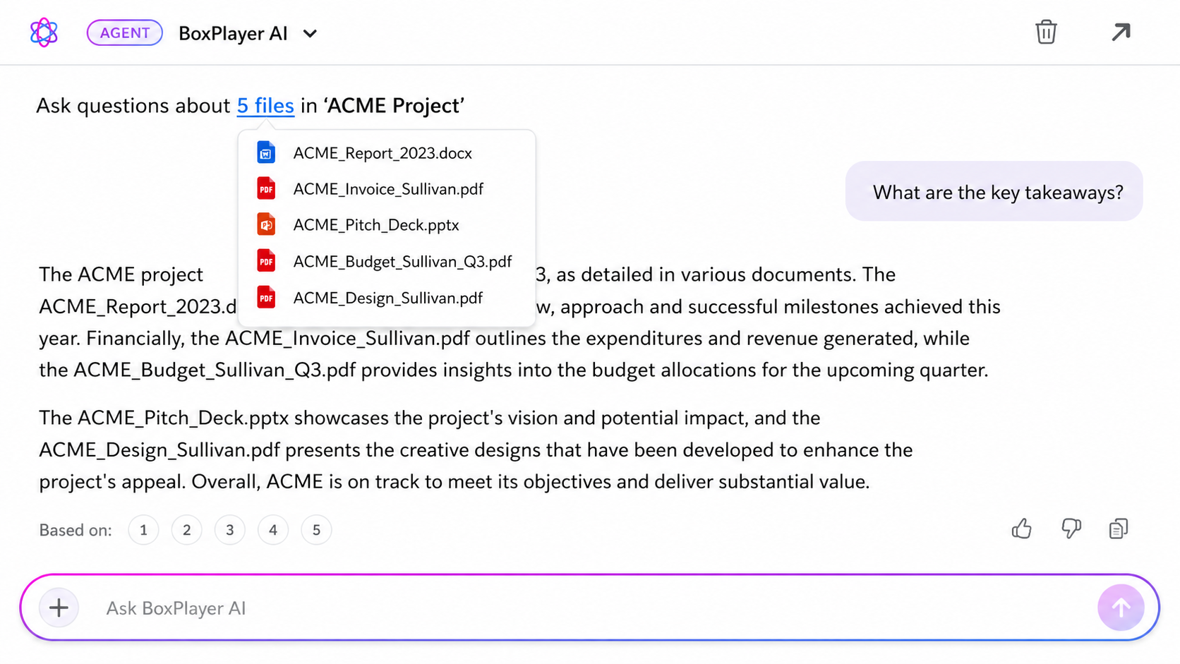 BoxPlayer multi-document AI conversation
